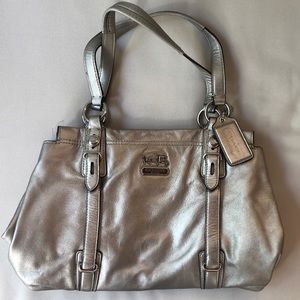 Metallic Leather Coach Purse
